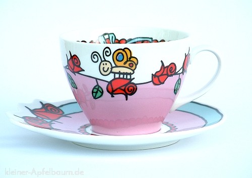 Tasse und Unterteller Rose