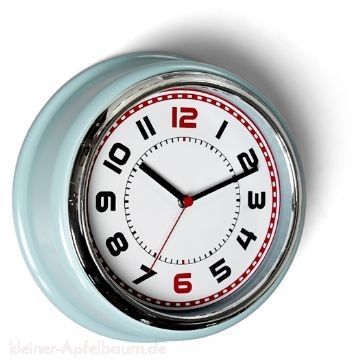 Nostalgische Wanduhr hellblau
