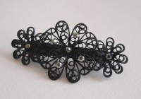 Filigrane Haarspange Blütenfein schwarz