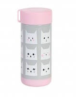 Kinder Trinkflasche Kitty Cats rosa-grau -SALE-