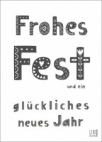 Lenebooks Postkarte Frohes Fest schwarzweiß