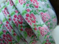 Webband Blumen auf Spule